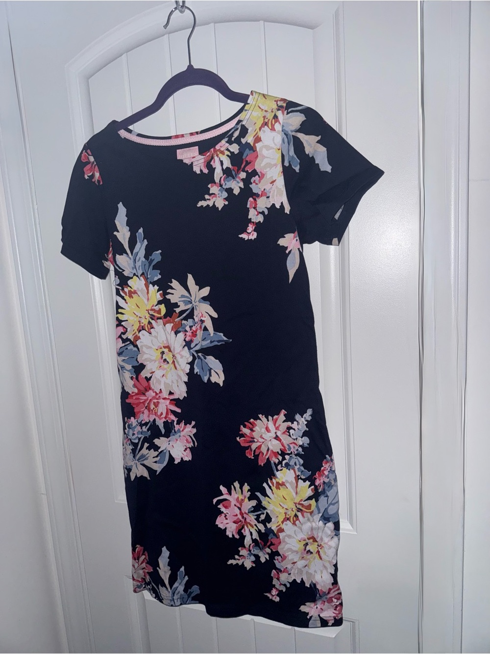 Joules Riviera Navy Floral Cotton Shift Dress US 6